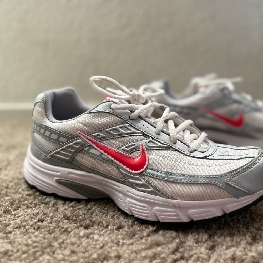 Nike Initiator White and Gray Shoes with Pink Accents